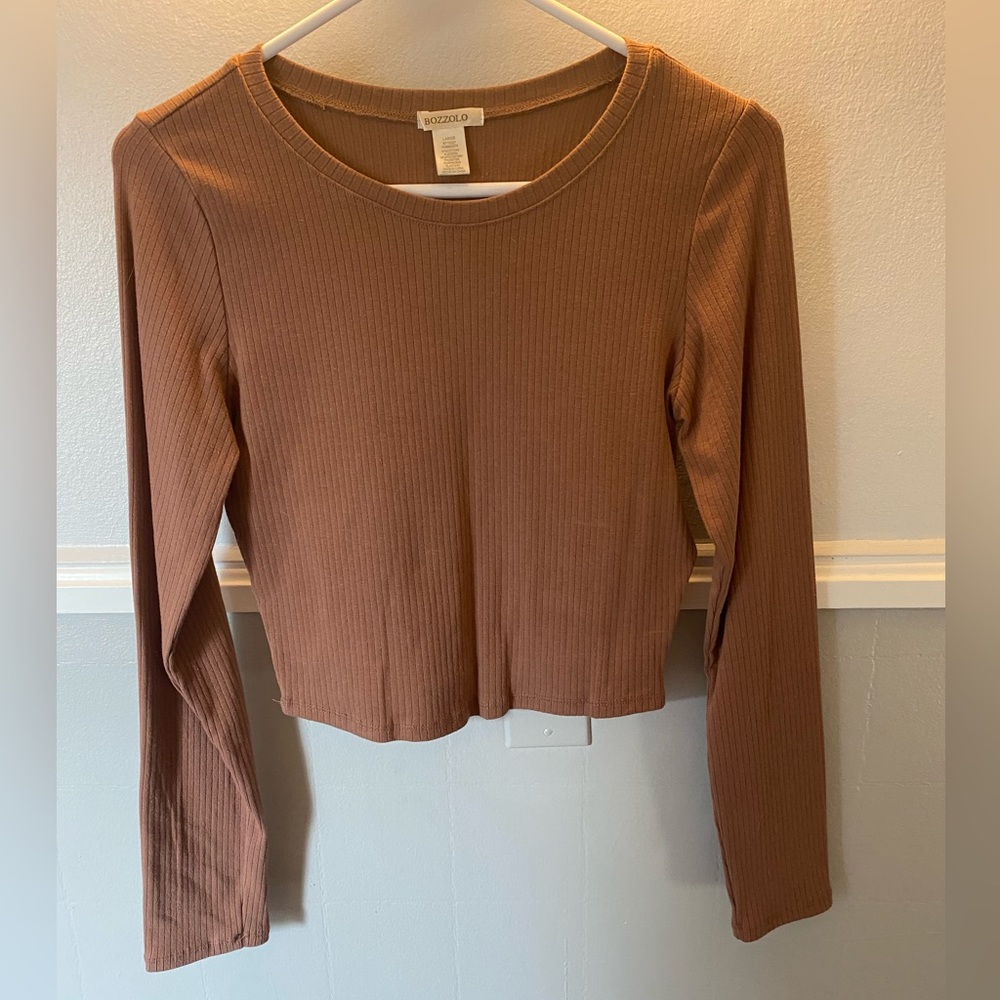 Bozzolo Long Sleeve Baby Tee. Size L. Color: brown